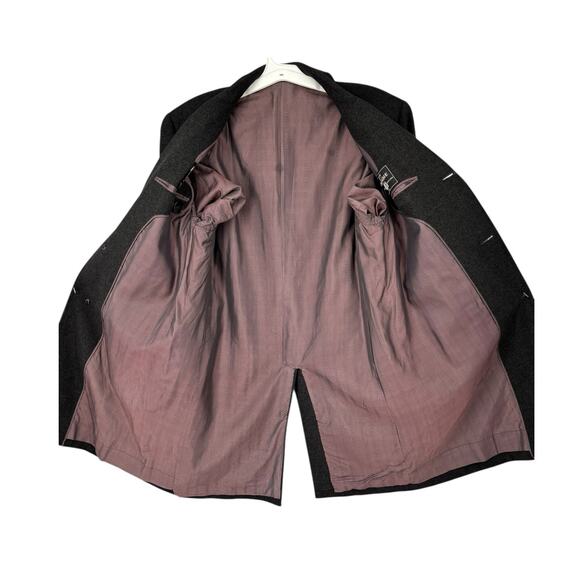 Vintage Cloth Made By Crombie Aberdeen Scotland Mens Overcoat Size 44 Gray - Picture 4 of 12